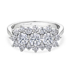 Luxuriant - Lab Grown Diamond (SI/G-H) Ballerina Cluster Ring in Rhodium Overlay Sterling Silver 2.10 Ct._8608777