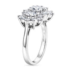 Luxuriant - Lab Grown Diamond (SI/G-H) Ballerina Cluster Ring in Rhodium Overlay Sterling Silver 2.10 Ct._8608777_3