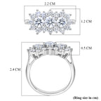 Luxuriant - Lab Grown Diamond (SI/G-H) Ballerina Cluster Ring in Rhodium Overlay Sterling Silver 2.10 Ct._8608778_5