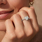 Luxuriant - Lab Grown Diamond (SI/G-H) Solitaire Heart Ring in Rhodium Overlay Sterling Silver 1.00 Ct._8608810_5