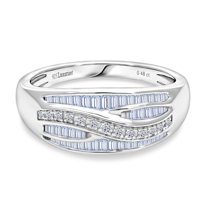 Live From Vegas - Luxuriant - Lab Grown Diamond (SI-G-H) Ring in Rhodium Overlay Sterling Silver 0.50 Ct. 8608850 1