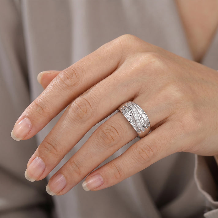 Live From Vegas - Luxuriant - Lab Grown Diamond (SI-G-H) Ring in Rhodium Overlay Sterling Silver 0.50 Ct. 8608850 2