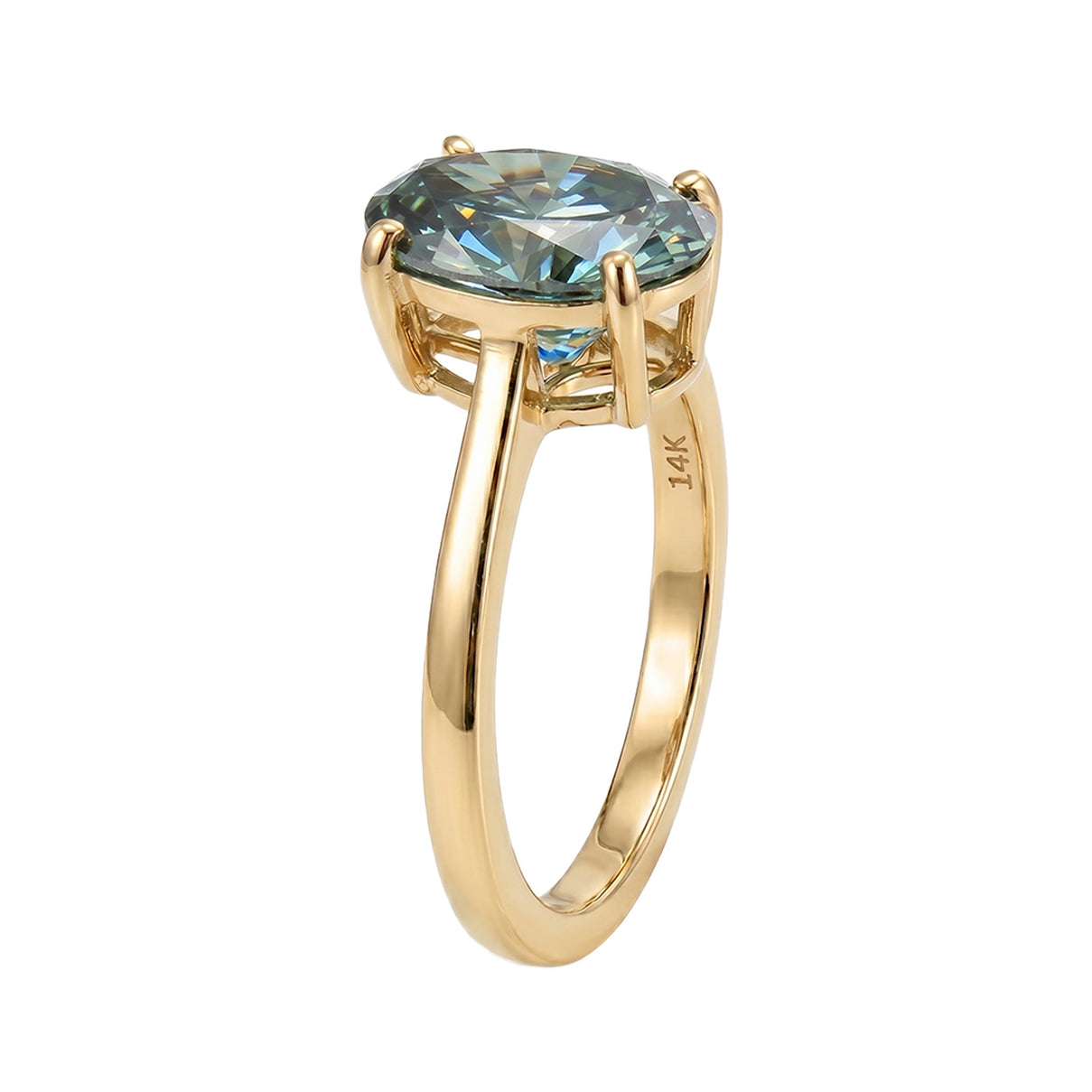Manhattan Close Out Deal - LUXURIANT 2 Ct. Lab Grown Green Diamond Solitaire Ring in 14K Yellow Gold SGL Certified (SI) 8608998 4
