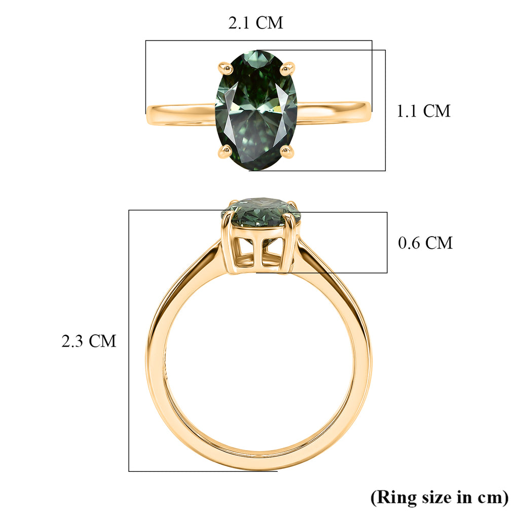 Manhattan Close Out Deal - 14K Yellow Gold SGL Certified Lab Grown Green Diamond (SI) Solitaire Ring 2.00 Ct._8608998_5