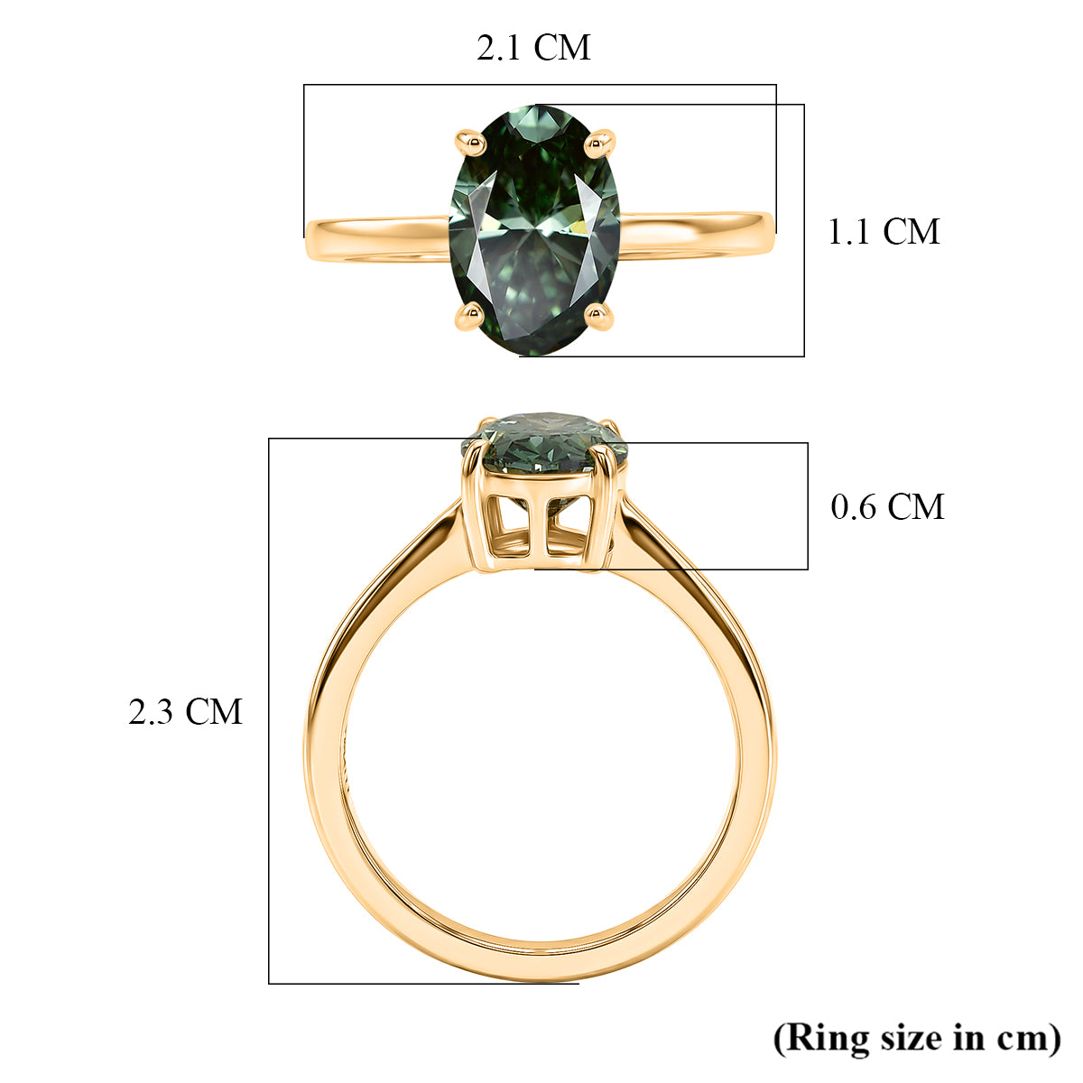 Manhattan Close Out Deal - LUXURIANT 2 Ct. Lab Grown Green Diamond Solitaire Ring in 14K Yellow Gold SGL Certified (SI) 8608998 6