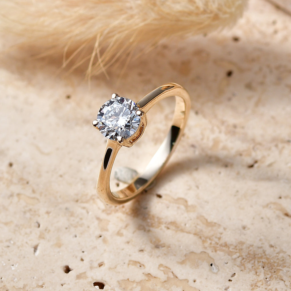 Luxuriant - 9K Yellow Gold SGL Certified Lab Grown Diamond (SI/G-H) Solitaire Ring 1.08 Ct._8609030_2