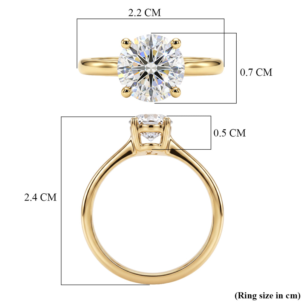 Luxuriant - 9K Yellow Gold SGL Certified Lab Grown Diamond (SI/G-H) Solitaire Ring 1.08 Ct._8609030_5