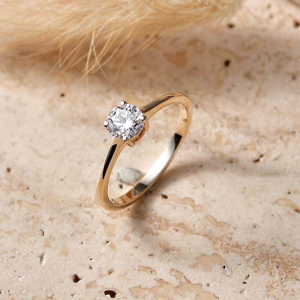 Luxuriant - 9K Yellow Gold Lab Grown Diamond Solitaire Ring 0.50 Ct._8609038_2