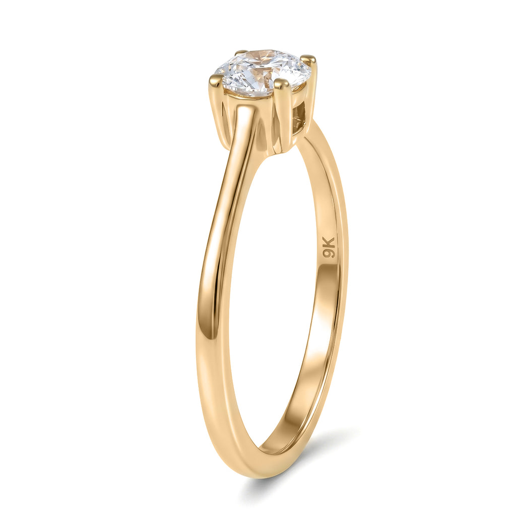 Luxuriant - 9K Yellow Gold Lab Grown Diamond Solitaire Ring 0.50 Ct._8609038_3