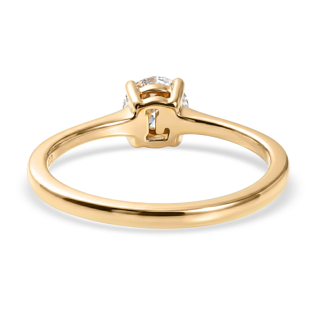 Luxuriant - 9K Yellow Gold Lab Grown Diamond Solitaire Ring 0.50 Ct._8609038_4