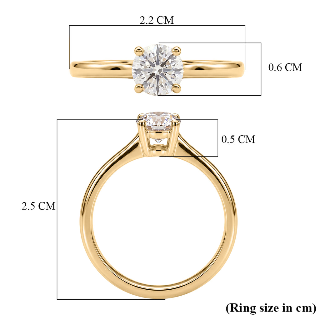 Luxuriant - 9K Yellow Gold Lab Grown Diamond Solitaire Ring 0.50 Ct._8609038_5