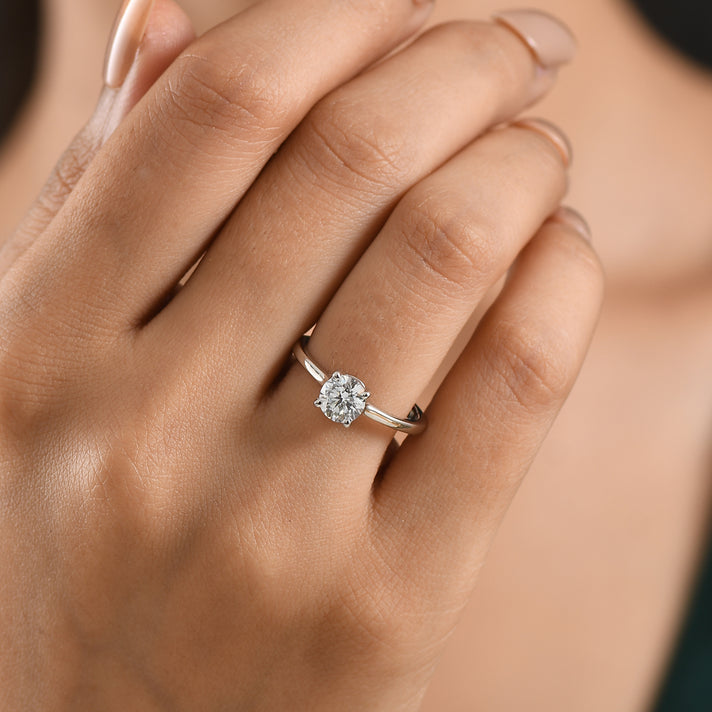 Luxuriant - 950 Platinum IGI Certified Lab Grown Diamond (VS-E-F) Solitaire Ring 1.00 Ct, Platinum Wt.4.70 Gms 8609105 2