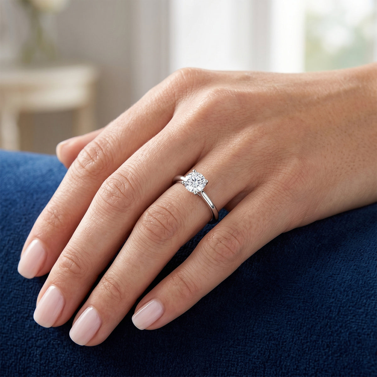 Luxuriant - 9K White Gold SGL Certified Lab Grown Diamond (SI/G-H) Solitaire Ring 0.50 Ct. 8609128 2
