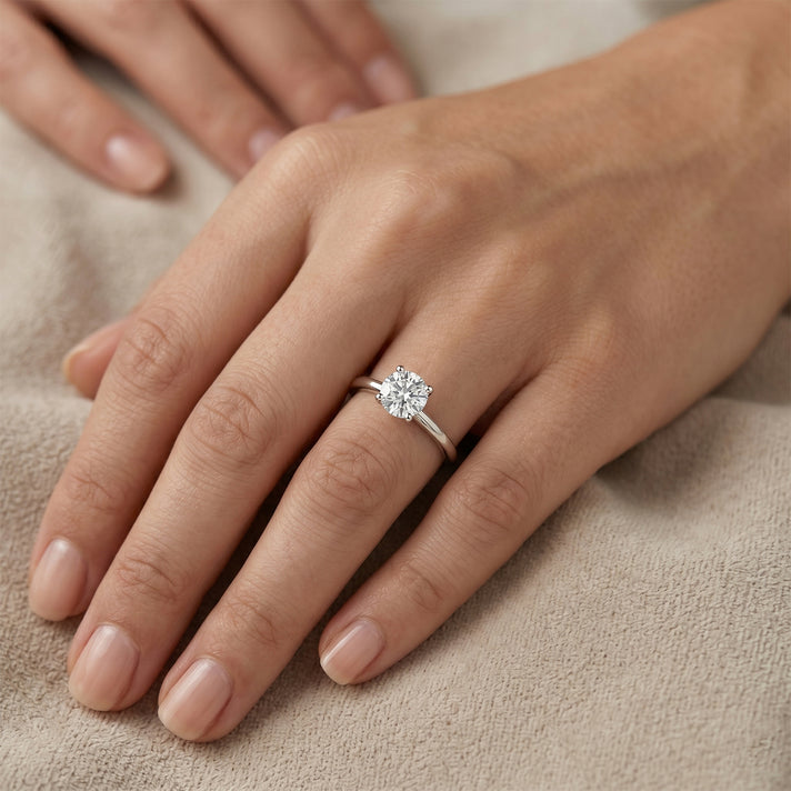 Luxuriant - 950 Platinum IGI Certified Lab Grown Diamond (VS/E-F) Solitaire Ring 0.50 Ct, Platinum Wt. 3.65 Gms 8609146 2