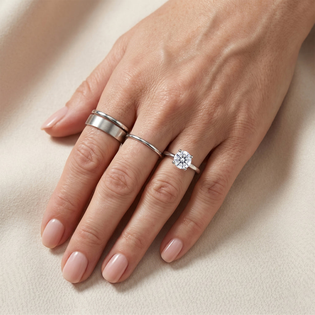 Luxuriant - 950 Platinum IGI Certified Lab Grown Diamond (VS/E-F) Solitaire Ring 0.50 Ct, Platinum Wt. 3.65 Gms_8609146_2
