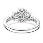 D'Joy - Natural Larimar & Moissanite Ring in Platinum Overlay Sterling Silver 1.20 Ct._8609411_4