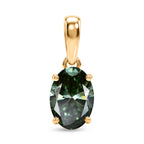Luxuriant - 9K Yellow Gold SGL Certified Lab Grown Green Diamond (SI) Solitaire Pendant 1.05 Ct._8609437