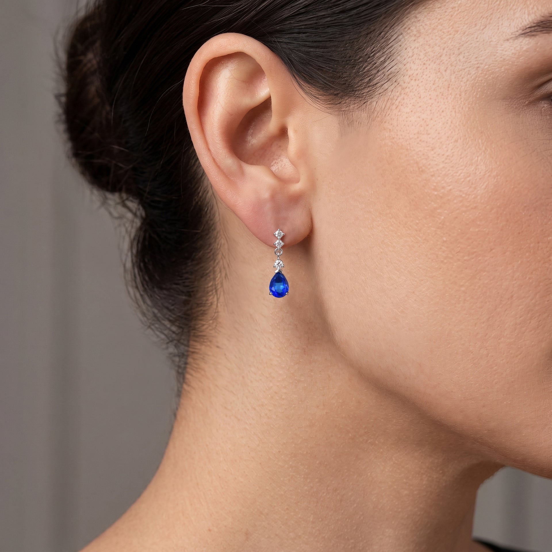 D'Joy - Ceylon Color Quartz &amp; White Zircon Dangling Earring with Push Post in Platinum Overlay Sterling Silver 2.80 Ct. 8609483 1