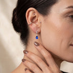 D'Joy - Ceylon Color Quartz & White Zircon Dangling Earring with Push Post in Platinum Overlay Sterling Silver 2.80 Ct._8609483_2