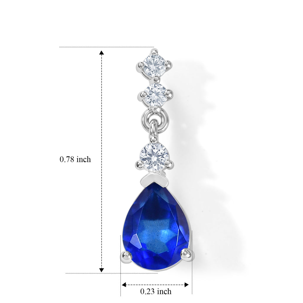 D'Joy - Ceylon Color Quartz & White Zircon Dangling Earring with Push Post in Platinum Overlay Sterling Silver 2.80 Ct._8609483_4