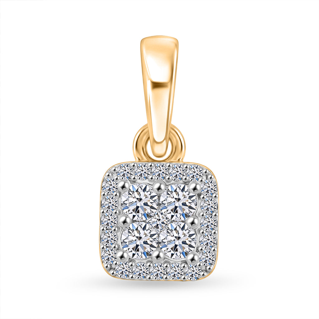 Luxuriant - Lab Grown Diamond (SI/G-H) Cluster Pendant in Yellow Gold Plated Sterling Silver_8609615
