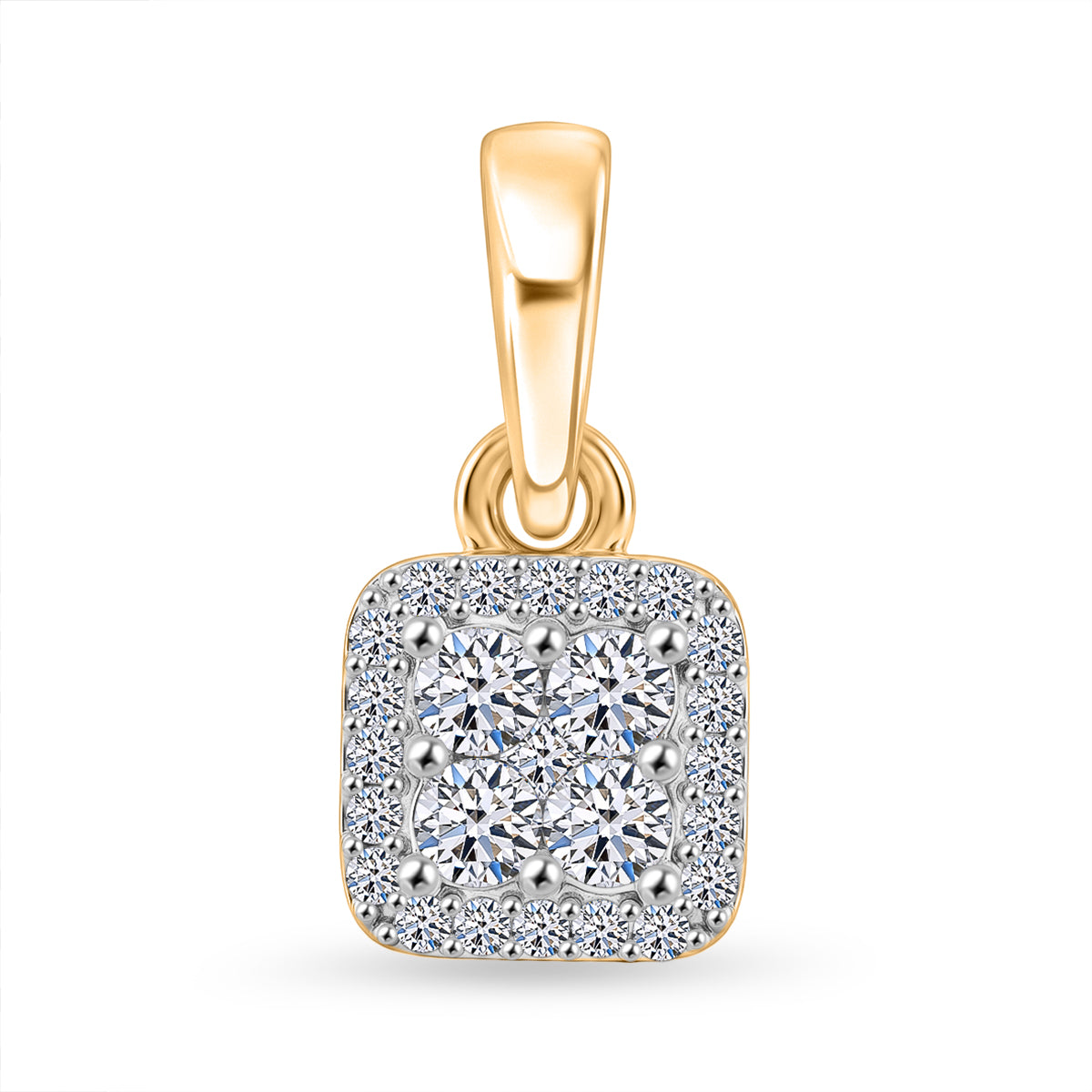 LUXURIANT Lab Grown Diamond Cluster Pendant in Yellow Gold Plated Sterling Silver (SI-G-H) 8609615 0