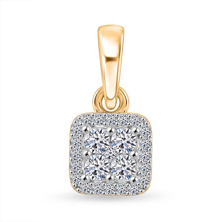 LUXURIANT Lab Grown Diamond Cluster Pendant in Yellow Gold Plated Sterling Silver (SI-G-H) 8609615 1