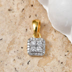 Luxuriant - Lab Grown Diamond (SI/G-H) Cluster Pendant in Yellow Gold Plated Sterling Silver_8609615_2