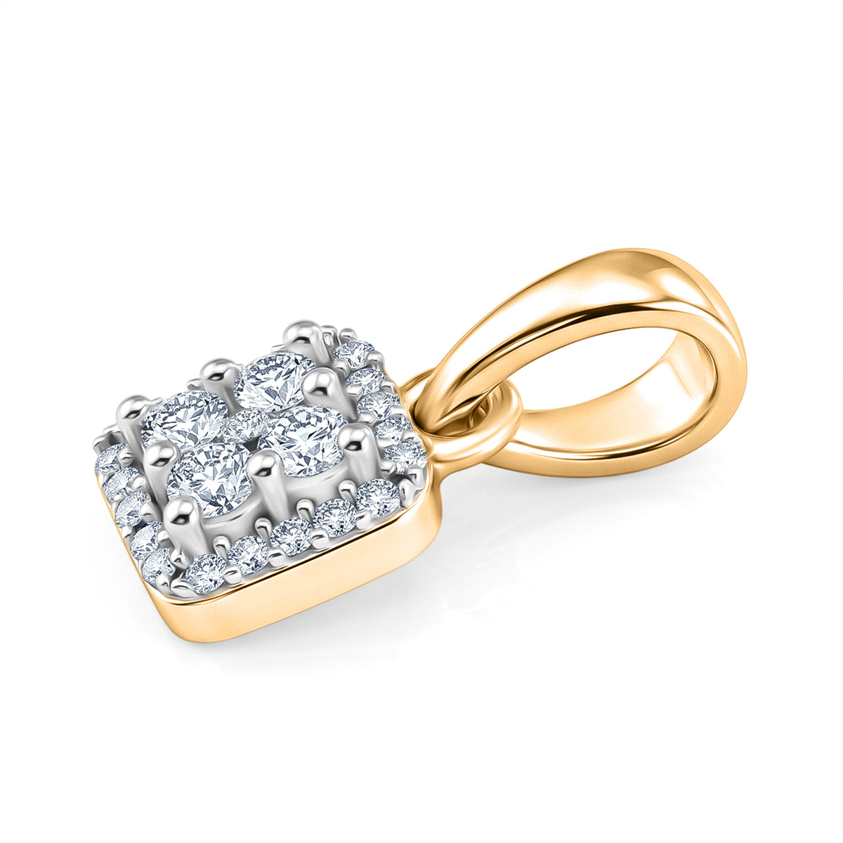 LUXURIANT Lab Grown Diamond Cluster Pendant in Yellow Gold Plated Sterling Silver (SI-G-H) 8609615 4