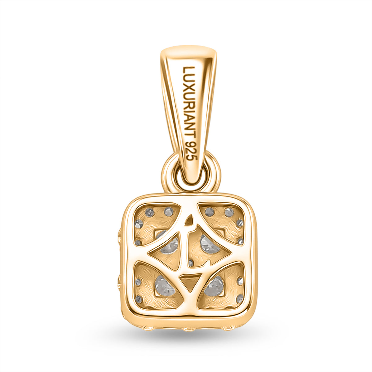 LUXURIANT Lab Grown Diamond Cluster Pendant in Yellow Gold Plated Sterling Silver (SI-G-H) 8609615 5