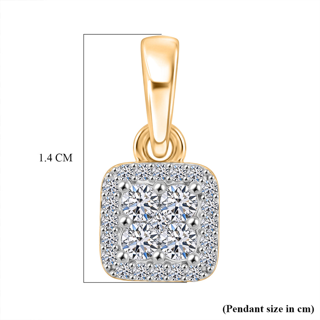 Luxuriant - Lab Grown Diamond (SI/G-H) Cluster Pendant in Yellow Gold Plated Sterling Silver_8609615_5