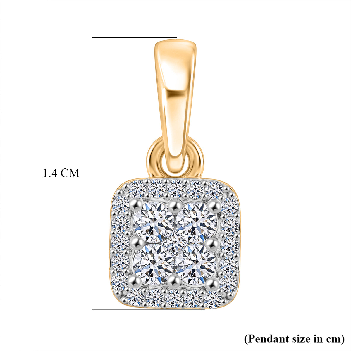 LUXURIANT Lab Grown Diamond Cluster Pendant in Yellow Gold Plated Sterling Silver (SI-G-H) 8609615 6