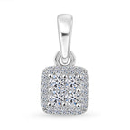 Luxuriant - Lab Grown Diamond (SI/G-H) Cluster Pendant in Platinum Overlay Sterling Silver_8609616