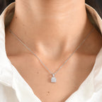 Luxuriant - Lab Grown Diamond (SI/G-H) Cluster Pendant in Platinum Overlay Sterling Silver_8609616_1