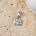Luxuriant - Lab Grown Diamond (SI/G-H) Cluster Pendant in Platinum Overlay Sterling Silver_8609616_2