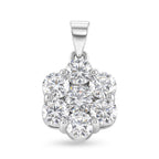 D'Joy - GRA Certified Moissanite Pressure Set Pendant in Rhodium Overlay Sterling Silver 2.30 Ct._8610312