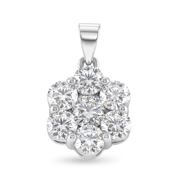 D'Joy - GRA Certified Moissanite Pressure Set Pendant in Rhodium Overlay Sterling Silver 2.30 Ct. 8610312 1