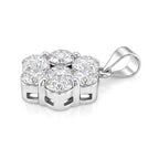 D'Joy - GRA Certified Moissanite Pressure Set Pendant in Rhodium Overlay Sterling Silver 2.30 Ct._8610312_3