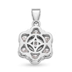 D'Joy - GRA Certified Moissanite Pressure Set Pendant in Rhodium Overlay Sterling Silver 2.30 Ct._8610312_4