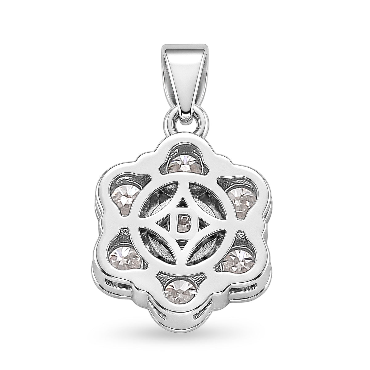 D'Joy - GRA Certified Moissanite Pressure Set Pendant in Rhodium Overlay Sterling Silver 2.30 Ct. 8610312 5