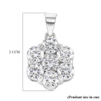D'Joy - GRA Certified Moissanite Pressure Set Pendant in Rhodium Overlay Sterling Silver 2.30 Ct._8610312_5