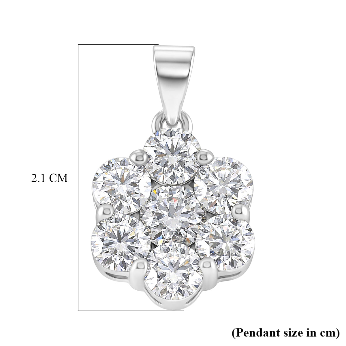 D'Joy - GRA Certified Moissanite Pressure Set Pendant in Rhodium Overlay Sterling Silver 2.30 Ct. 8610312 6