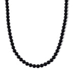 Black Tourmaline Beads Necklace Pure White Stainless Steel  260.000  Ct._8610448