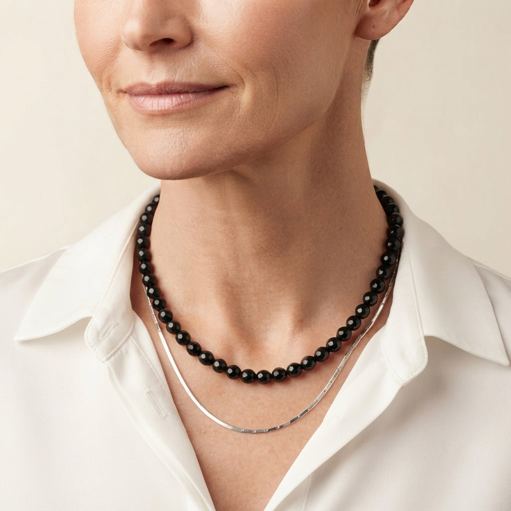 Black Tourmaline Adjustable Necklace (Size - 18+2 Ext) 260.00 Ct. 8610448 3