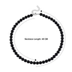 Black Tourmaline Beads Necklace Pure White Stainless Steel  260.000  Ct._8610448_4