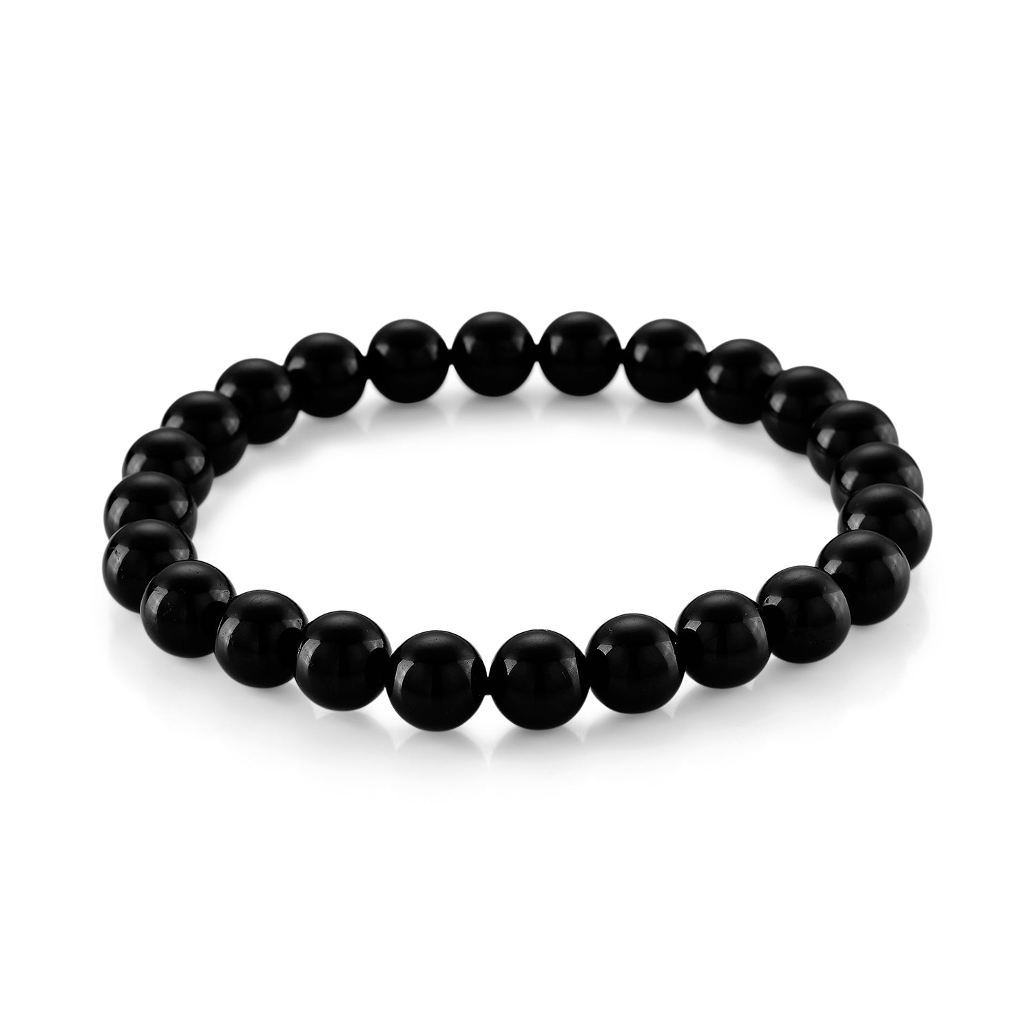 Black Tourmaline Stretchable Bracelet (Size - 7.5) 120.00 Ct. V32512281 0