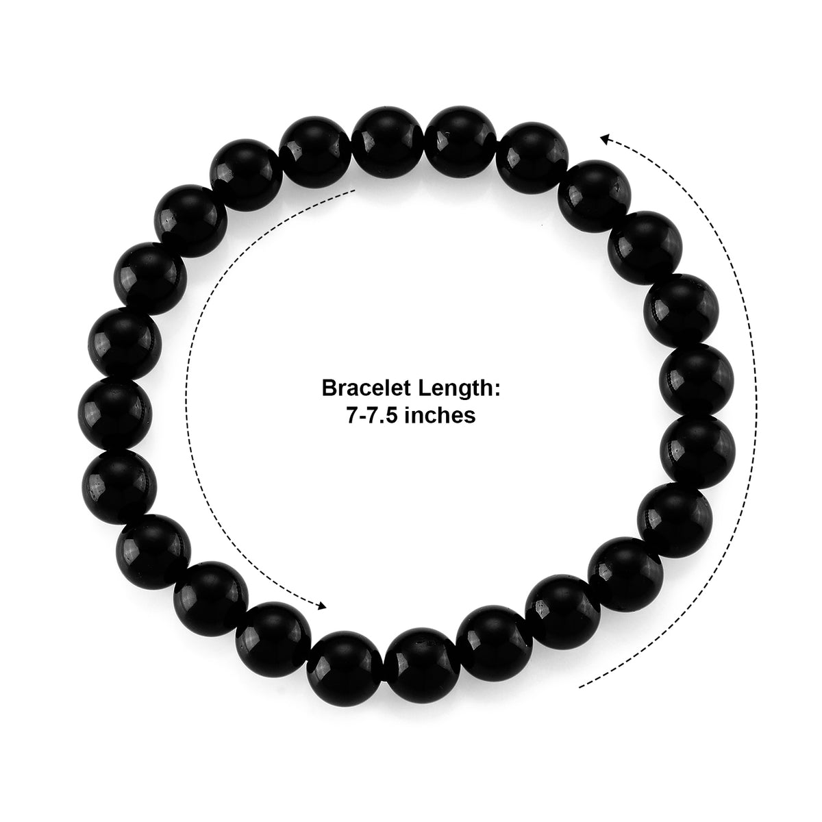 Black Tourmaline Stretchable Bracelet (Size - 7.5) 120.00 Ct. V32512281 4