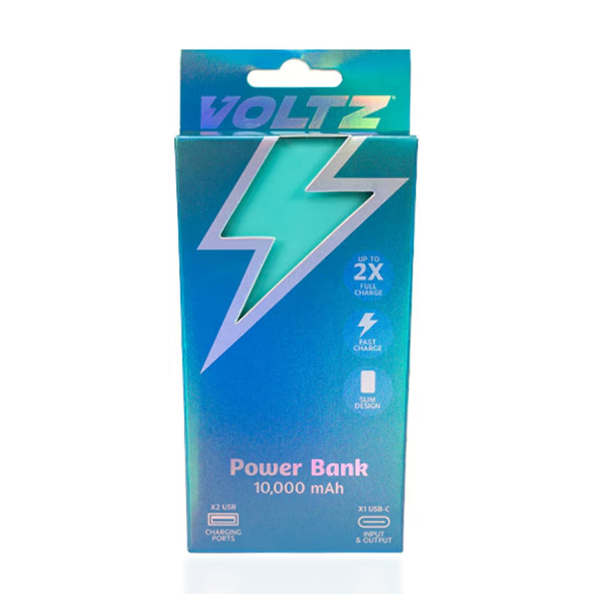 Voltz 10,000mAh Mini Pocket-Size Fast Charging Power Bank - Turquoise V32518098 0