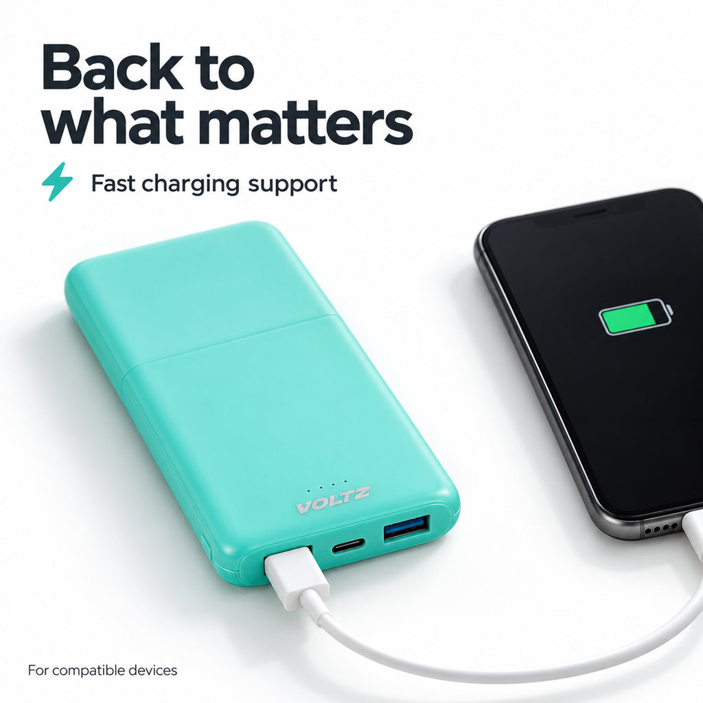 Voltz 10,000mAh Mini Pocket-Size Fast Charging Power Bank - Turquoise_8610736_4