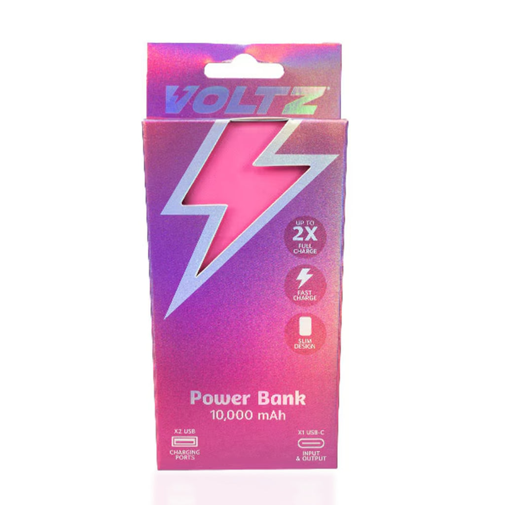 Voltz 10,000mAh Mini Pocket-Size Fast Charging Power Bank - Pink_8610737